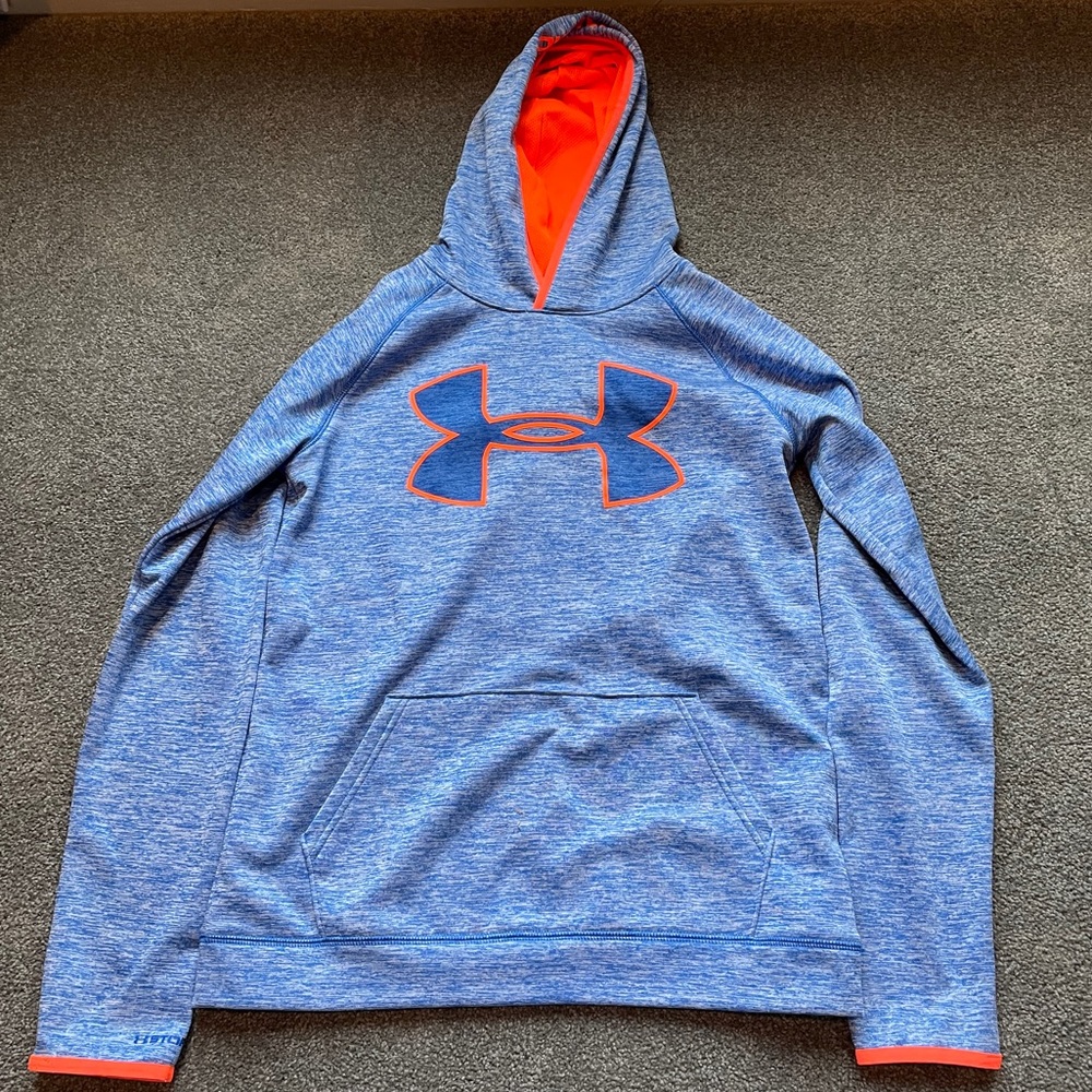 Youth XL Under Armour hoodie, blue and orange!